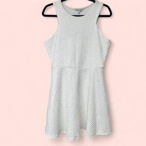 White Skater Textured Dress